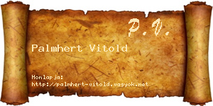 Palmhert Vitold névjegykártya
